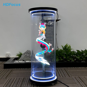 <span class=keywords><strong>Mini</strong></span> ventilateur holographique <span class=keywords><strong>3D</strong></span> projecteur épissage cylindrique <span class=keywords><strong>3D</strong></span> hologramme humain Transparent Cabinet publicité hologramme équipement - Product Image 2