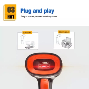 Escáner de código de barras QR, pistola de escaneo láser infrarroja, 1D, 2D, USB, lector de código de barras portátil inalámbrico, novedad de 2021 - Product Image 5
