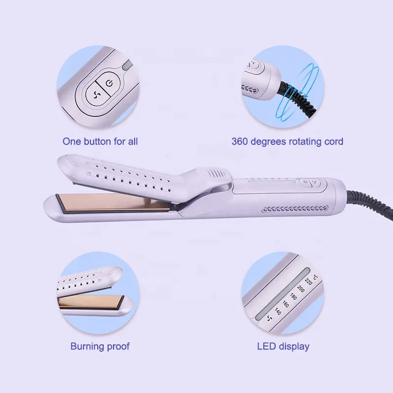 Professional hair straighteners and curler 2 in 1 infrared negative ion hair straigntener