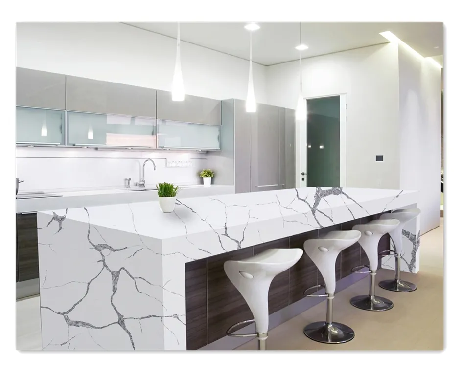 Il quarzo CAXSTONE ha un aspetto in marmo naturale design moderno decorazione per la casa in pietra banco di lavoro di alta qualità piano di lavoro al quarzo