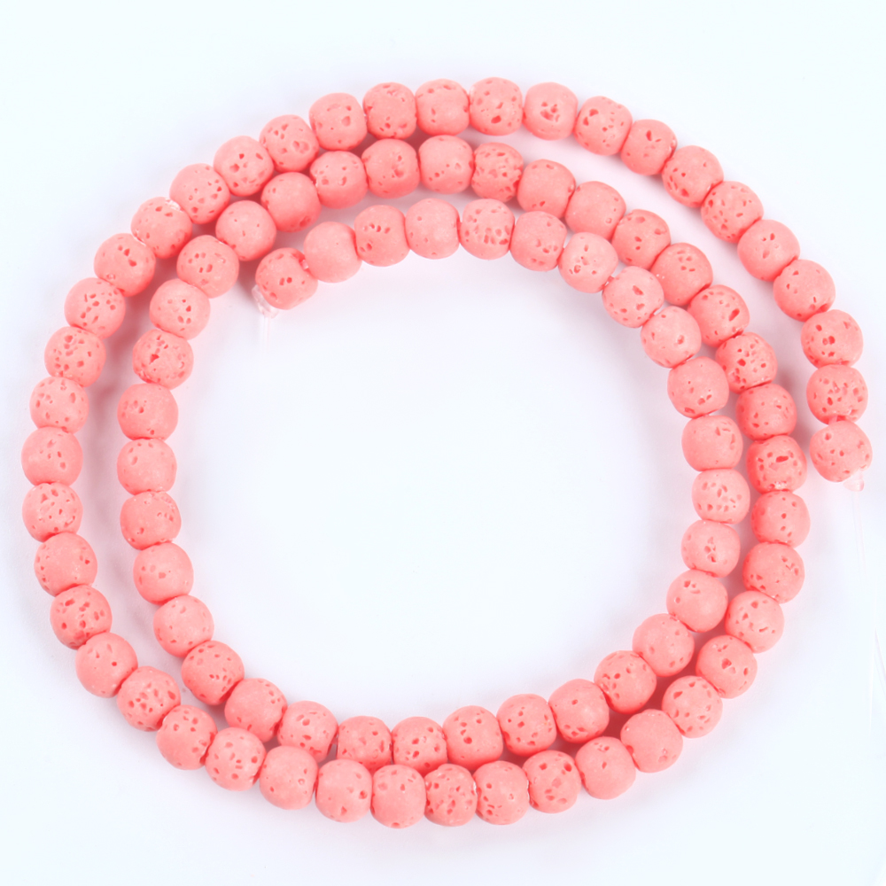 4mm 88pcs Pink Round Beads