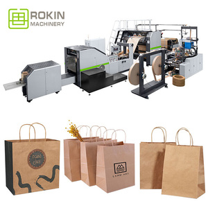 ROKIN BRAND Fully <strong>Automatic</strong> Roll Feeding Paper Bag <strong>Making</strong> <strong>Machine</strong> with Flat and Twisted Rope <strong>Handle</strong> - Product Image 6