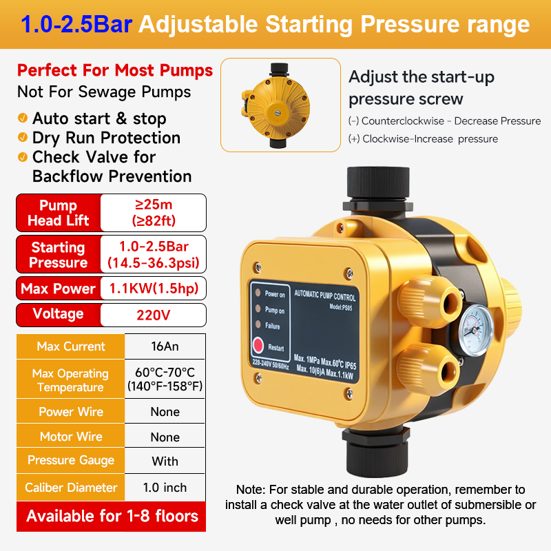 Black Yellow 1.1KW 1.0-2.5bar