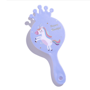 プロのカスタムロゴクラウンシェイプミニオリジナルキューオンブラシパドルデタングラーミニサイズオーバルキッズヘアブラシ