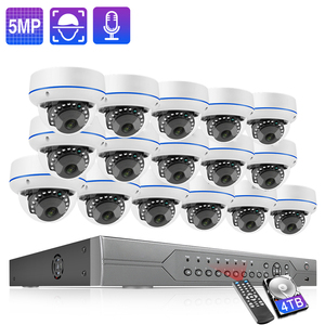 Cámara de red IP Poe de 5MP para exteriores, sistema de vigilancia de seguridad CCTV, Kit Nvr de 16 canales - Product Image 1