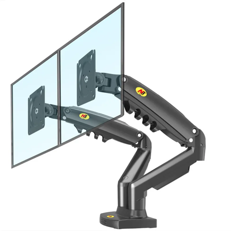 Nouveau support de moniteur flexible double 2 3 4 6 bras support de bureau pour écrans d'ordinateur, ordinateur portable réglable lcd double ressort à gaz