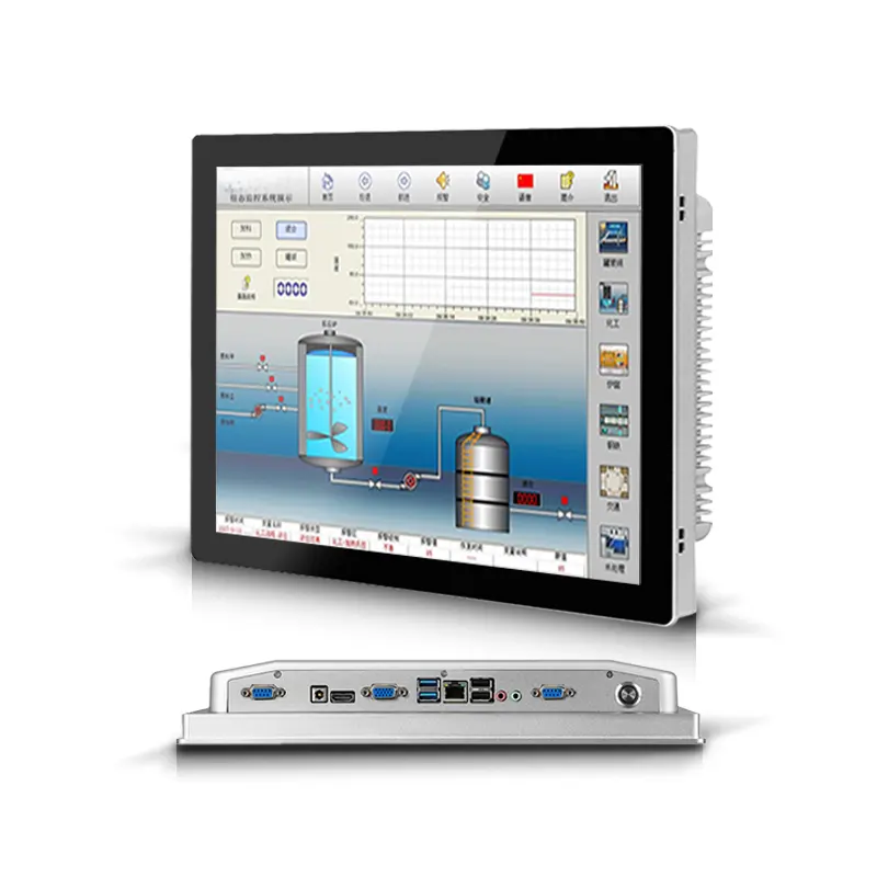 แผงอุตสาหกรรม OEM/ODM PC 15นิ้ว capacitive กันน้ำสำหรับ Windows หน้าจอสัมผัสแบบไม่มีพัดลมฝังอยู่ในคอมพิวเตอร์แท็บเล็ตหนึ่ง
