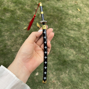 单件电镀恶魔杀手一体动漫剑钥匙扣卡塔纳锌合金漂白卡塔纳剑钥匙扣 - Product Image 1