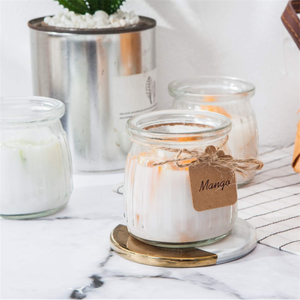 Puding reçel için plastik kapaklı 7oz 200ml şeffaf cam puding kavanozu cam şişe kavanoz yoğurt jöle şeker depolama seti