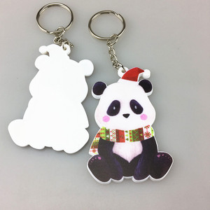 ファクトリーアウトレットソフトPVC 2Dパンダクリスマスキーチェーンフルカラー印刷漫画動物パターン - Product Image 1