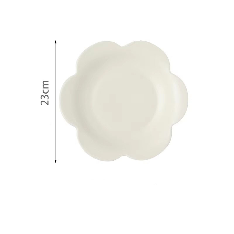 Assiette creuse de 23 cm à motif floral blanc laiteux