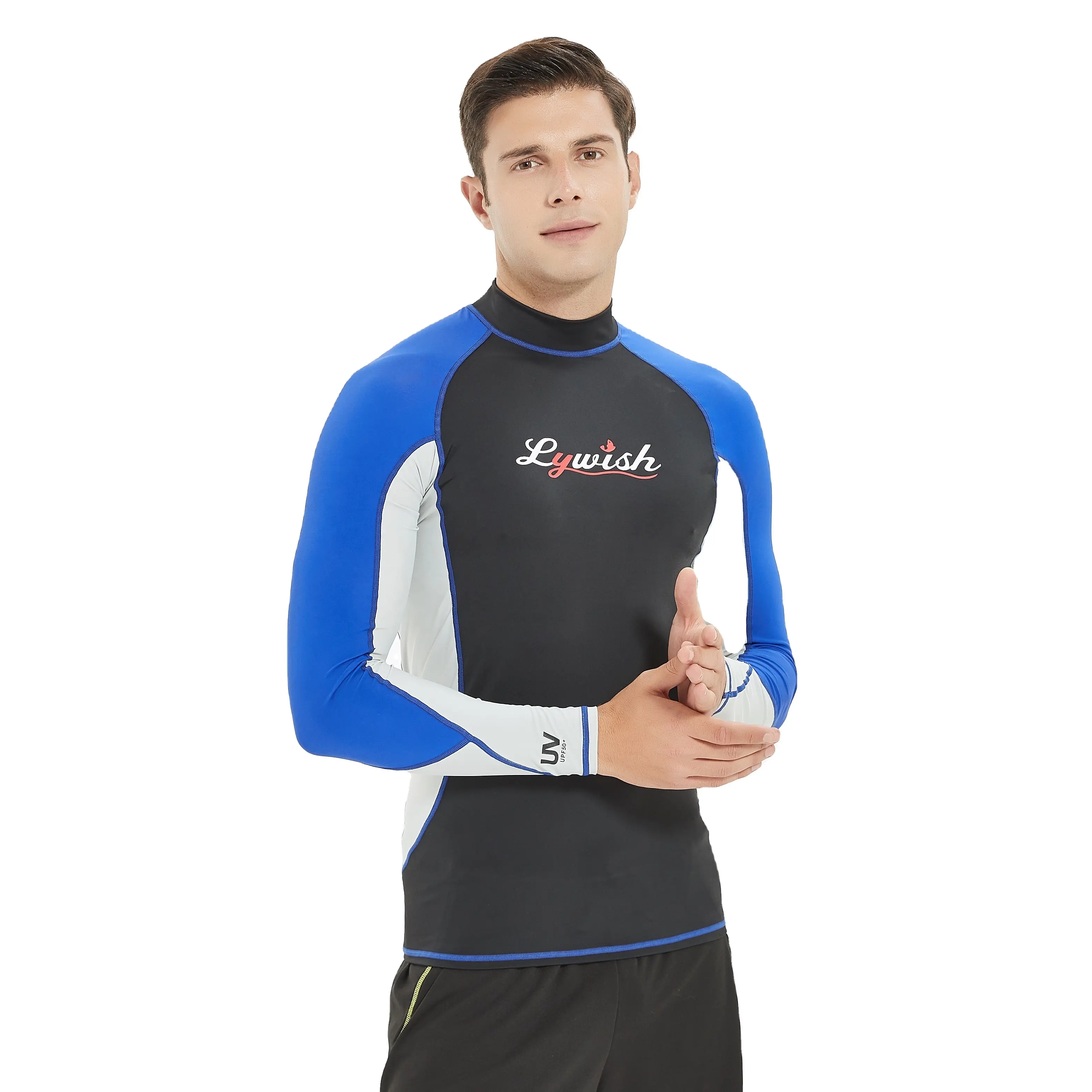 OEM Langarm Modische Tops Rash Guard Benutzer definiertes Logo Spandex Rash Guard für Herren