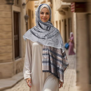 Islam Muslim <strong>Turkiye</strong> 75*185CM Cheaper Striped Gauze Scarves Headband Multifunctional Sunscreen Generous Scarves - Product Image 2