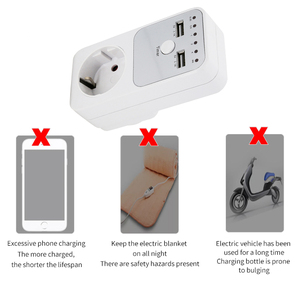 Presa per conto alla rovescia a doppio controllo presa elettrica intelligente da 10 ore per doppio interruttore di interfaccia USB con spina EU - Product Image 4