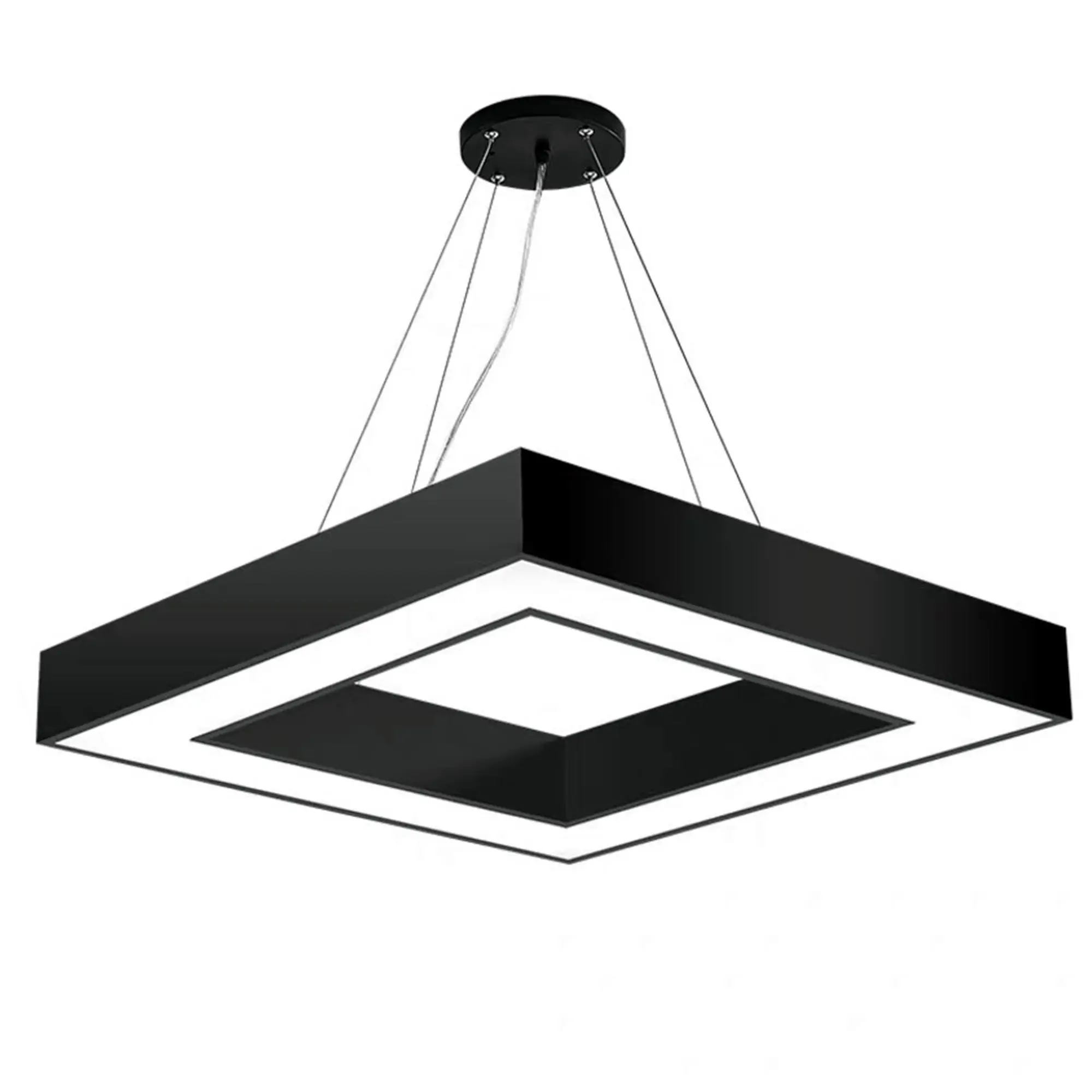 Eenvoudige Moderne Oppervlak Gemonteerde Holle Massieve Led-Zwevende Lineaire Licht Led Vierkante Lamp