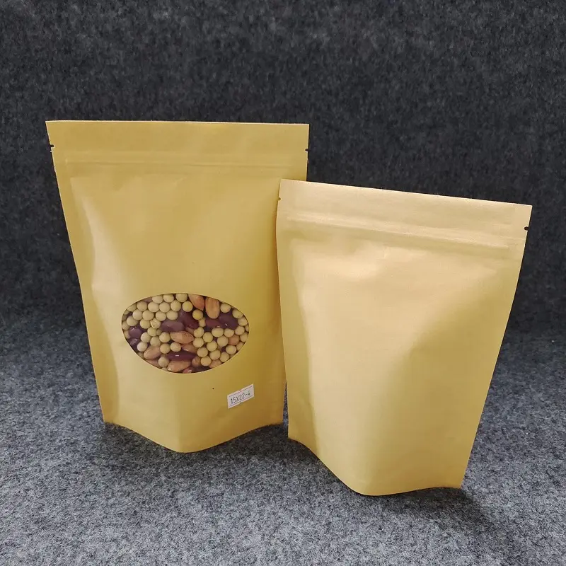 Sacchetti di caffè con fondo piatto all'ingrosso in carta kraft marrone riciclabile da 250g con valvola