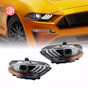 2037 czjf + RGB Edition ไฟหน้า LED สำหรับ Ford Mustang 2017 2018 2019 2020 2021 2022สวิตช์สีอัตโนมัติ20สี DRL