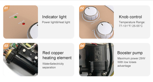 Pump Knob Control 3500W-5500W 220V Red Copper Heating element Anlabeier Tankless Electric Water <strong>Heaters</strong> with Pump - Product Image 4