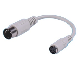 Fabricación de cable de teclado PS2 blanco y negro Mini USB con chaqueta de PVC DIN6F a conectores DIN5M para uso en computadora - Product Image 5