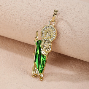 Saint <strong>Jude</strong> San Judas Pendant Necklace 18K Gold Electroplated Non-Tarnish Chain Pendant Faith <strong>Gift</strong> for Women Men Children Copper - Product Image 1