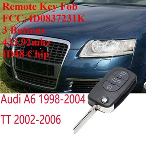 <strong>Au</strong>-di 3-Key Folding Car <strong>Remote</strong> with 48 Glass Chip and 433 Frequency 4D0837231K <strong>Remote</strong> Key with Key Blade - Product Image 2