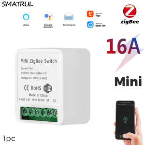 Tuya <strong>ZigBee</strong> 3.0 Smart Switch Light 16A Mini <strong>Automation</strong> Module DIY Breaker Supports 2 Way Control for Alexa, Google <strong>Home</strong> - Product Image 2
