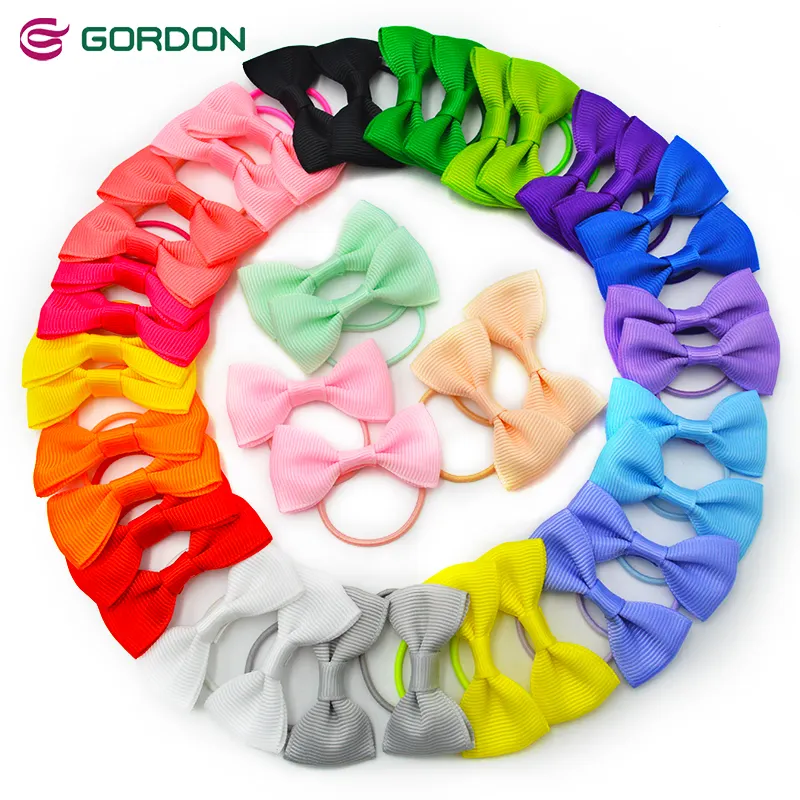 ربطة شعر من Gordon بشرائط 2 بوصة من bougrosgrain ، ربطة شعر صلبة معقودة مع من من من Gordon للفتيات الصغيرات