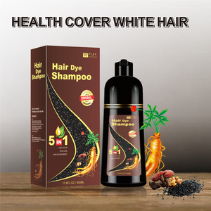 500ml 5 in 1 Ginseng siyah şampuan krem organik bitkisel saç boyası renk kadınlar olmayan derisi hızlı hızlı etkili kalıcı Oem - Product Image 4
