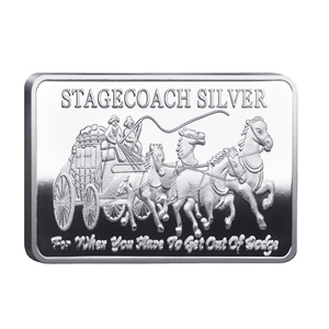 Wagon Commemorative Coin Square <strong>Silver</strong> Plated Gold and <strong>Silver</strong> Abolition Medallion Anomalous Foreign Currency - Product Image 1
