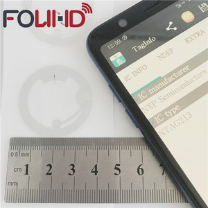 Forma cuadrada imprimible programa 13,56 mhz nfc etiqueta para el pago del teléfono