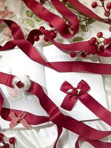 Lazo de satén rojo preatado personalizado al por mayor, lazo elástico con lazo elástico para embalaje de caja de regalo - Product Image 2