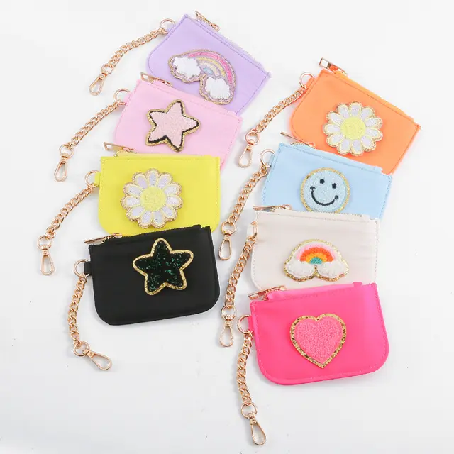 2024 thời trang bán buôn chủ chốt dễ thương Mini Pouch ví tiền xu Ví Nhỏ zippered Pouch Keychain Coin Purse