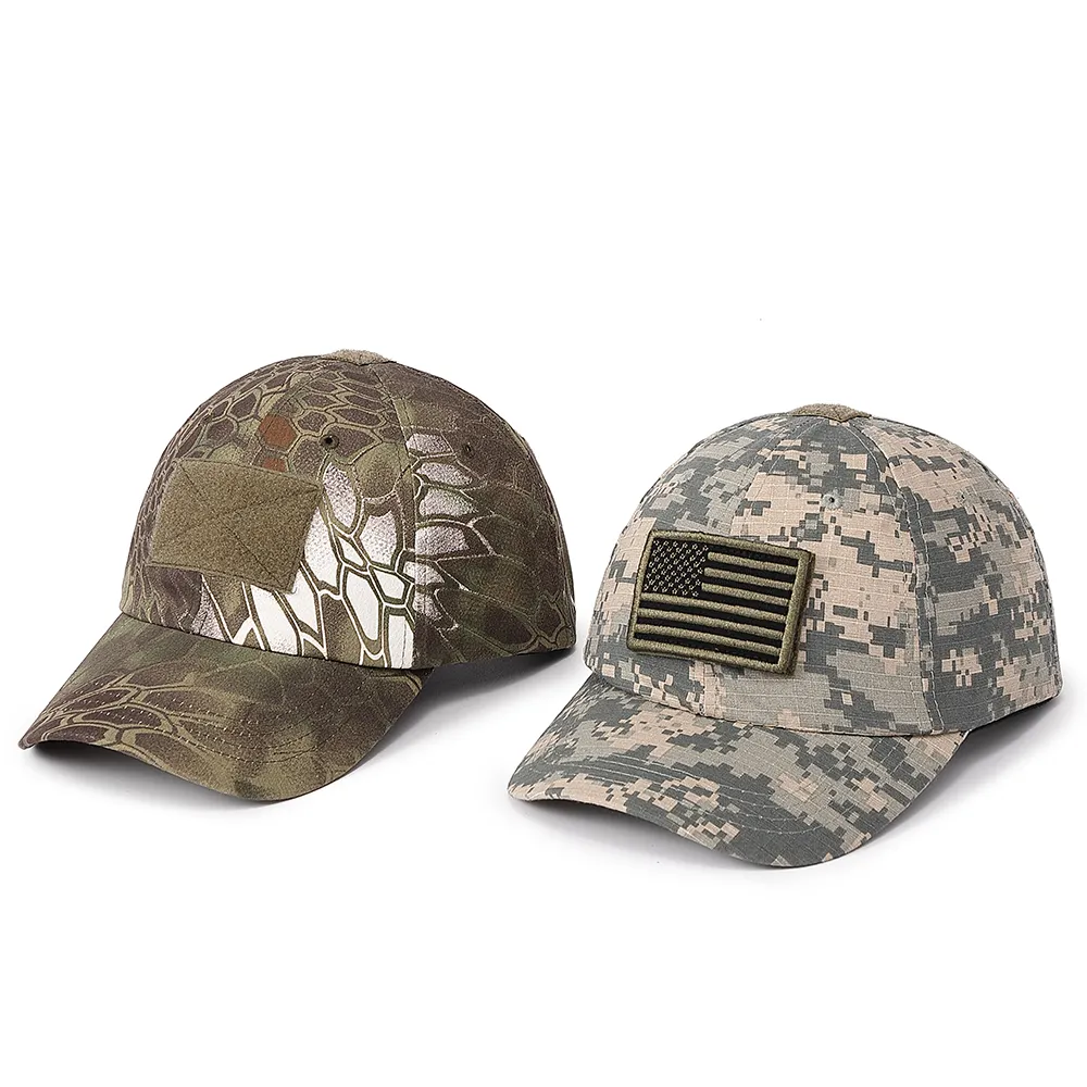 Kaavie Custom 6 panel Hat Vintage Tactical Camouflage Hat Hunting patch Sports Tactical Cap