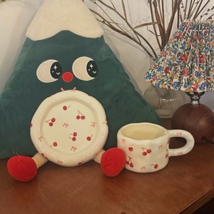 新产品2025饮料配件陶瓷咖啡杯和茶碟套装胖乎乎的搞笑茶和咖啡杯套装礼品 - Product Image 2