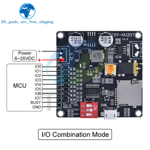 TZT DY-HV20T 12V/<strong>24V</strong> power supply10W/20W Voice playback module supporting Micro SD card MP3 music player for <strong>Arduino</strong> - Product Image 5