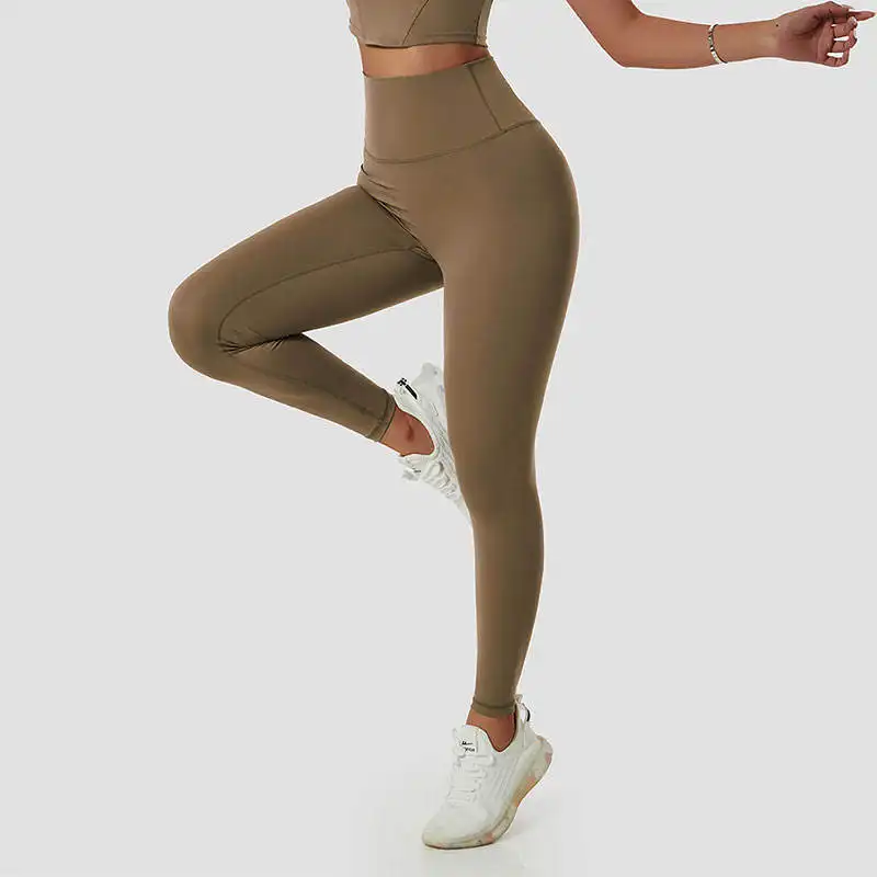 Celana Yoga wanita, celana ketat untuk olahraga pinggang tinggi wanita ramah lingkungan lembut