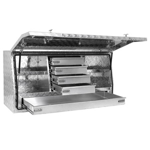 带钥匙孔盖的双丁字锁双锁抽屉铝制水和卡车工具箱 - Product Image 2