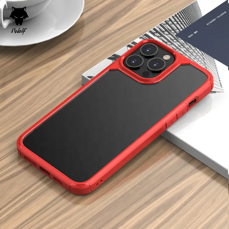 IWolf 2023 nouvelle couleur robuste pare-chocs couverture de téléphone portable étui de téléphone transparent en vrac pour iPhone 14 13 12 11 Pro Max