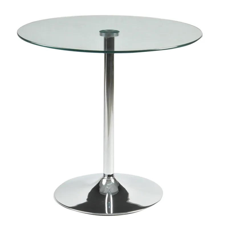 Home And Hotel Frniture chrome base Round Modern Glass Dining Table