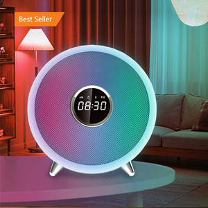 Portable Multifunctional Digital Alarm Clock RGB Night Light Wireless Speaker Mini AUX <strong>Input</strong> Includes Radio Use Screen Display - Product Image 1