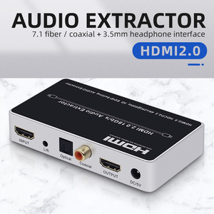 Digital Analog HDMI2.0 HDCP2.2 <strong>Input</strong> <strong>Output</strong> L/R Optical Coaxial DC/5V HDMI Audio Extractor 5.1 Converter Adapter Splitter