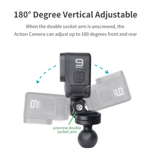 VIN <strong>Mounts</strong> 1 &quot; Drill-Down <strong>Mount</strong> with Double Socket Arm with Action Camera Adapter Compatible with Ram <strong>Mounts</strong> - Product Image 3