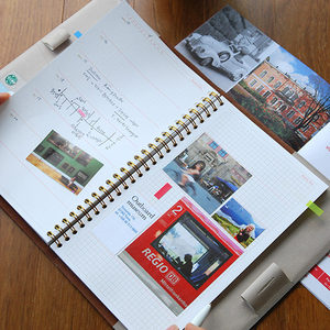 A5 Advanced Faux Leather Cover Custom Built-in Coil Spiral Bound Schedule Planner <strong>Notebook</strong> <strong>with</strong> Thick Paste <strong>Date</strong> - Product Image 4