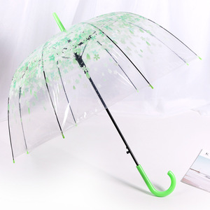 ロマンチックな花柄透明傘ロングハンドル付き文学学生ギフト雨の日ストレートロッドアーチ型デザイン - Product Image 2