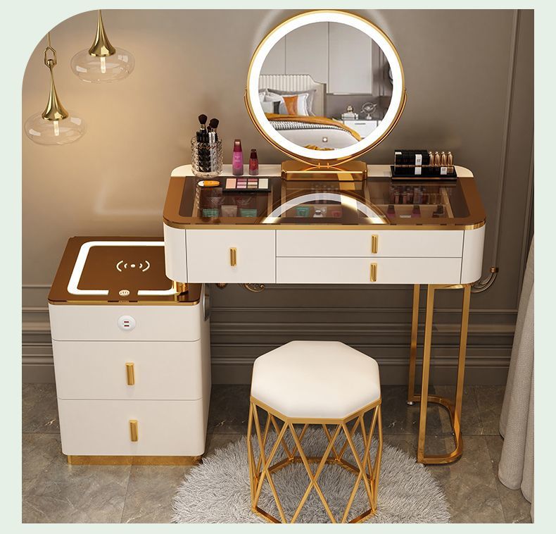 Haut-parleur Bluetooth en verre trempé marron, chargement sans fil