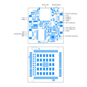4G Wireless RF <strong>Module</strong> <strong>with</strong> LAN and <strong>WiFi</strong> Hotspot LTE Router Board <strong>with</strong> Modem Function TTL USB Port Support AT Command and DTU