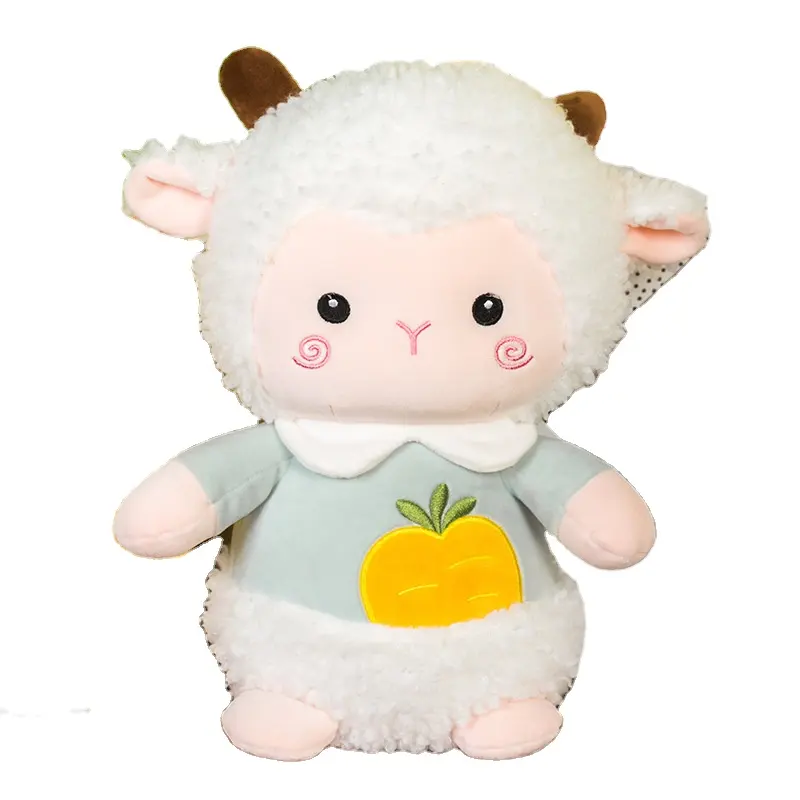 Oveja de peluche de 2 colores, peluche personalizado promocional de 25cm, juguete de animal con pajarita de seda