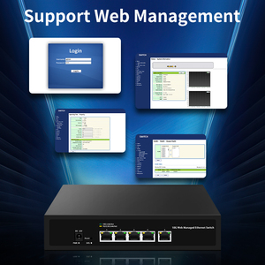 Conmutador de 10G, conmutador de red gestionado por Web de 5 puertos, conmutador Ethernet de laboratorio doméstico gestionado inteligente de 10000Mbps, cliente LACP/VLAN/DHCP - Product Image 4