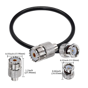 Uhf nữ so239 để BNC Nam Adapter RG58 Antenna Jumper cáp cho cầm tay CB đài phát thanh/nghiệp dư đài phát thanh/ham đài phát thanh/Đài phát thanh máy quét - Product Image 3