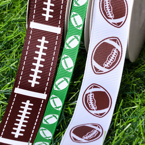 New Ribbon 10yards/cuộn Rugby DIY tóc phụ kiện tóc ban nhạc/quan hệ cung thể thao Rugby loạt in Băng Mỹ bóng đá - Product Image 2